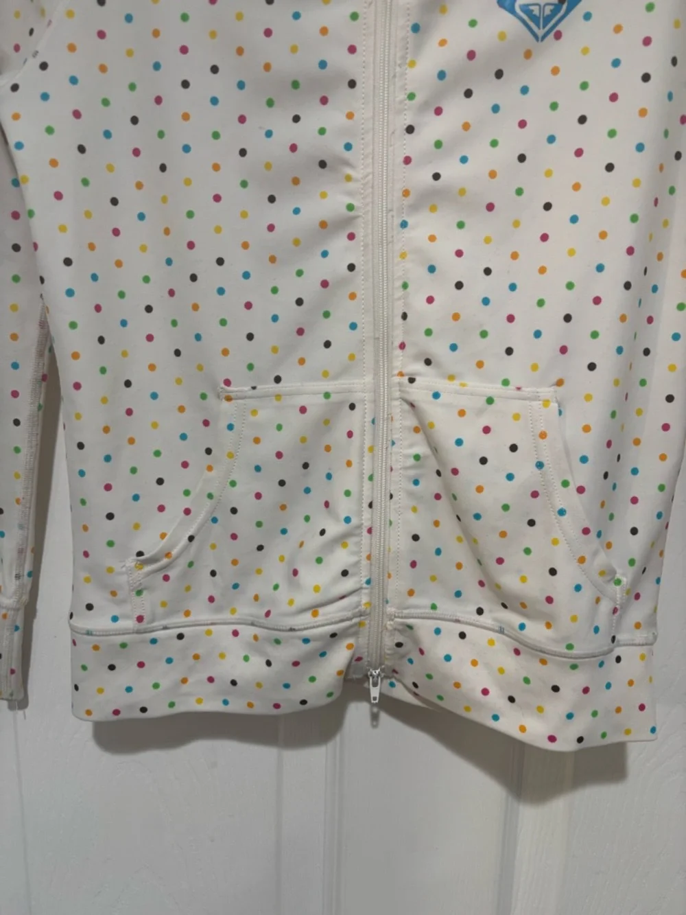 ROXY Girls Polka Dot Full Zip Hooded Rashguard